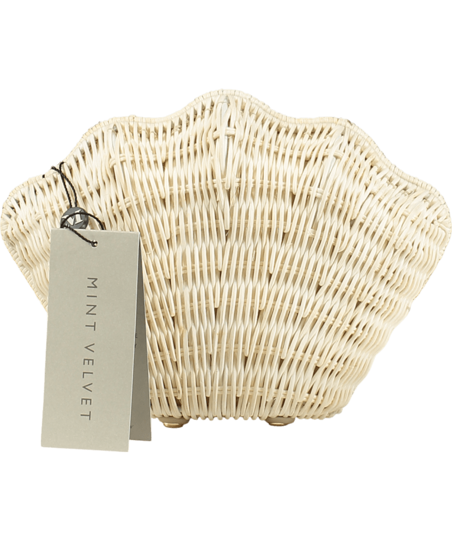 Mint Velvet Cream White Structured Shell Clutch Bag - Reliked