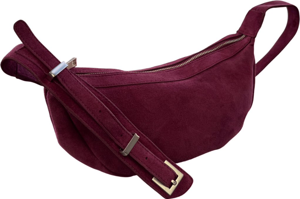 Mint Velvet Dolly Red Suede Scoop Sling Bag - Reliked