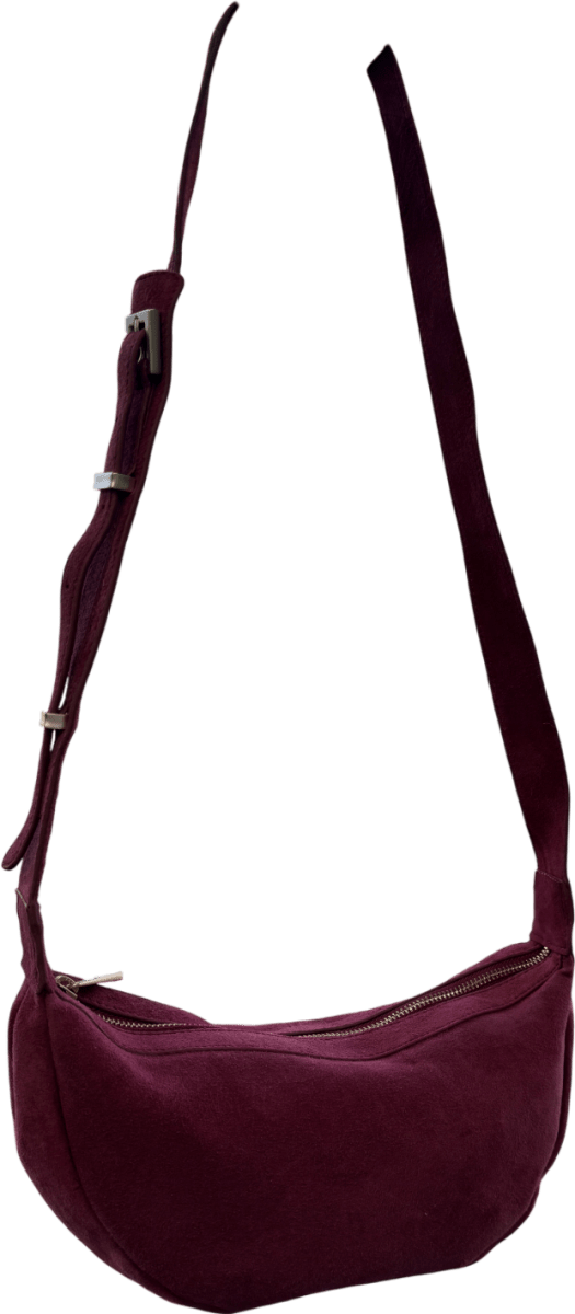 Mint Velvet Dolly Red Suede Scoop Sling Bag - Reliked