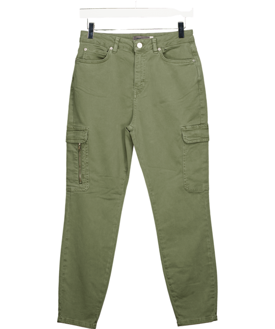 Mint Velvet Green Cargo Slim Fit Jeans - Short Length UK 10 - Reliked