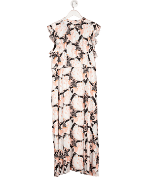 Mint Velvet Multicoloured Floral Print Ruffle Cap Sleeve Dress UK 18