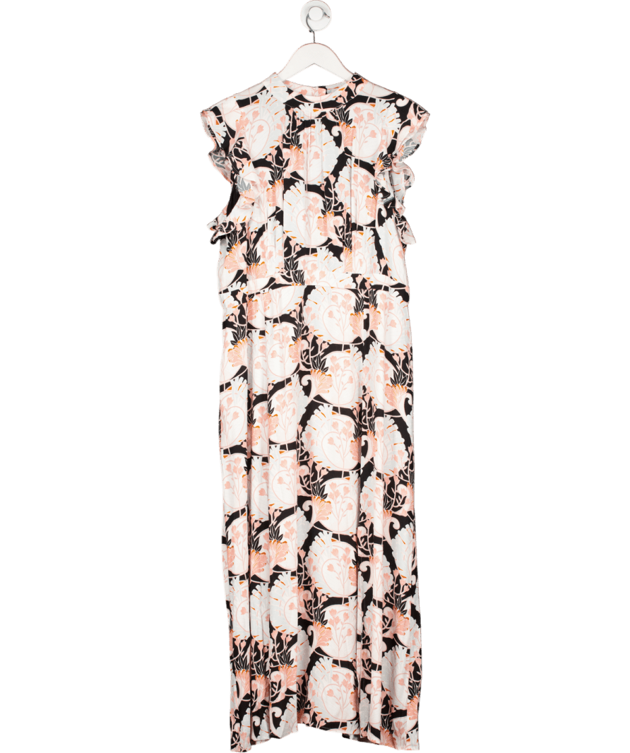 Mint Velvet Multicoloured Floral Print Ruffle Cap Sleeve Dress UK 18 - Reliked