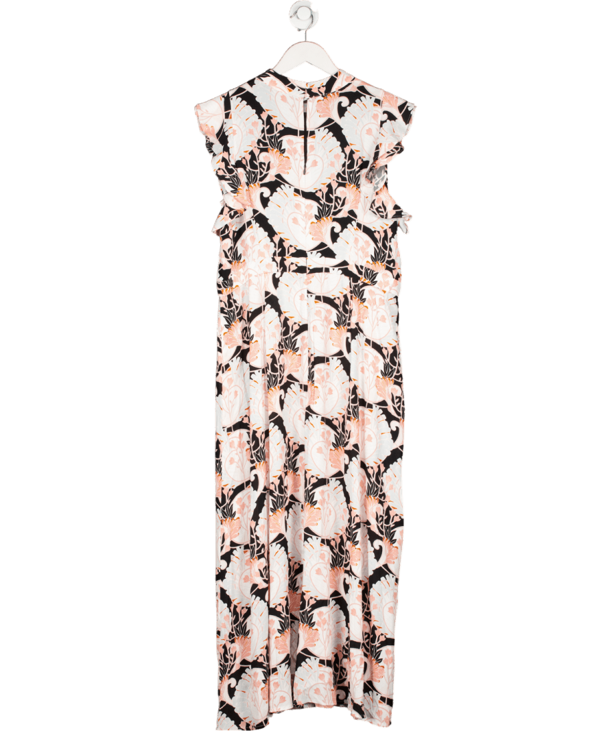 Mint Velvet Multicoloured Floral Print Ruffle Cap Sleeve Dress UK 18 - Reliked