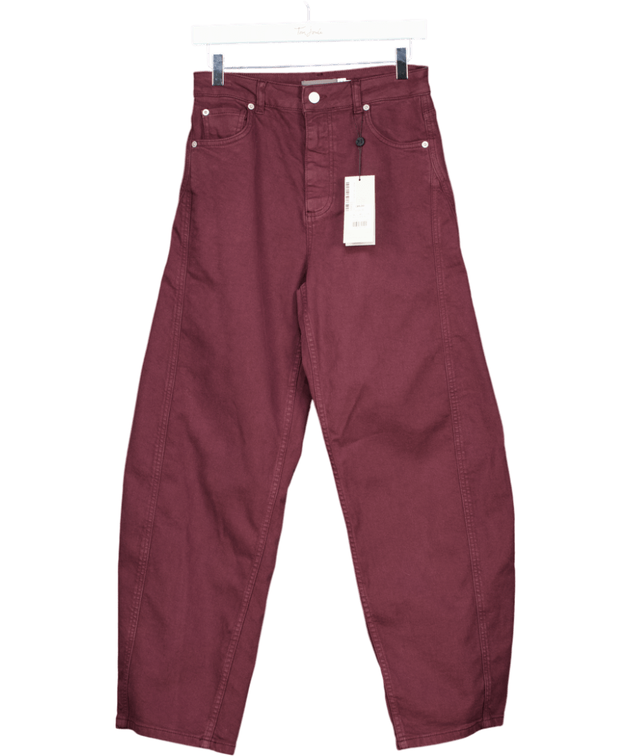 Mint Velvet Red Burgundy Barrel Leg Jeans - Longer Length UK 18 - Reliked