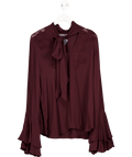 Mint Velvet Red Burgundy Floral Detail Blouse UK XL - Reliked