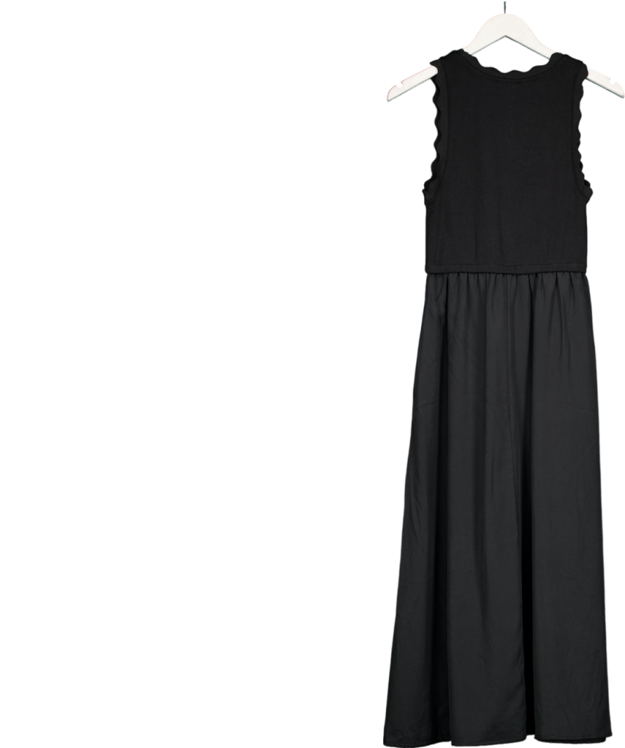 Mint Velvet Scallop Trim Midi Dress, Black UK XS - Reliked