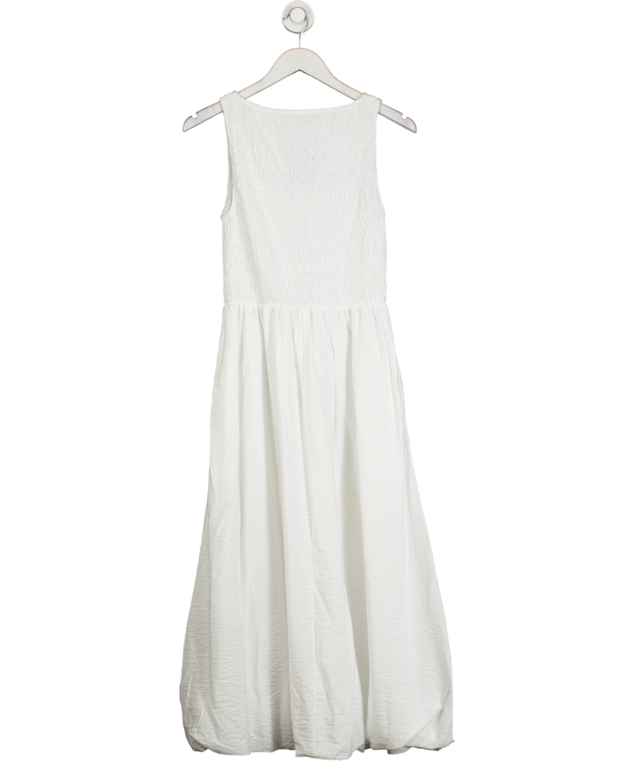 Mint Velvet White Bubble Hem Midi Dress UK S - Reliked
