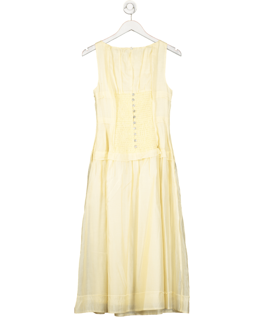 Mint Velvet Yellow Drop Waist Midi Dress UK 8 - Reliked