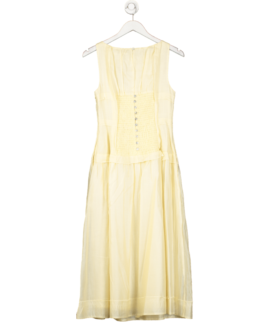 Mint Velvet Yellow Drop Waist Midi Dress UK 8 - Reliked