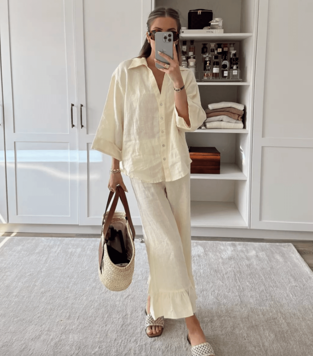 Mint Velvet Yellow Linen Ruffle Hem Cropped Trouser UK XS - Reliked