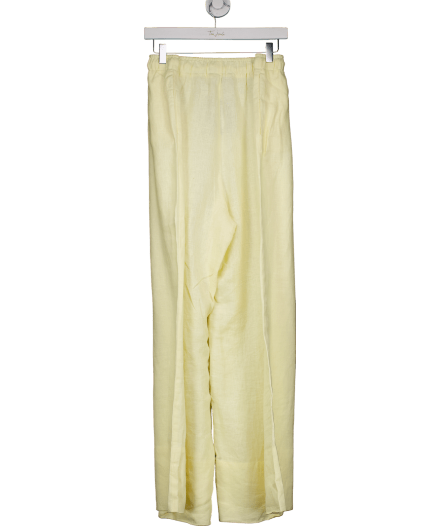 Mint Velvet Yellow Linen Wide Leg Trousers UK XL - Reliked
