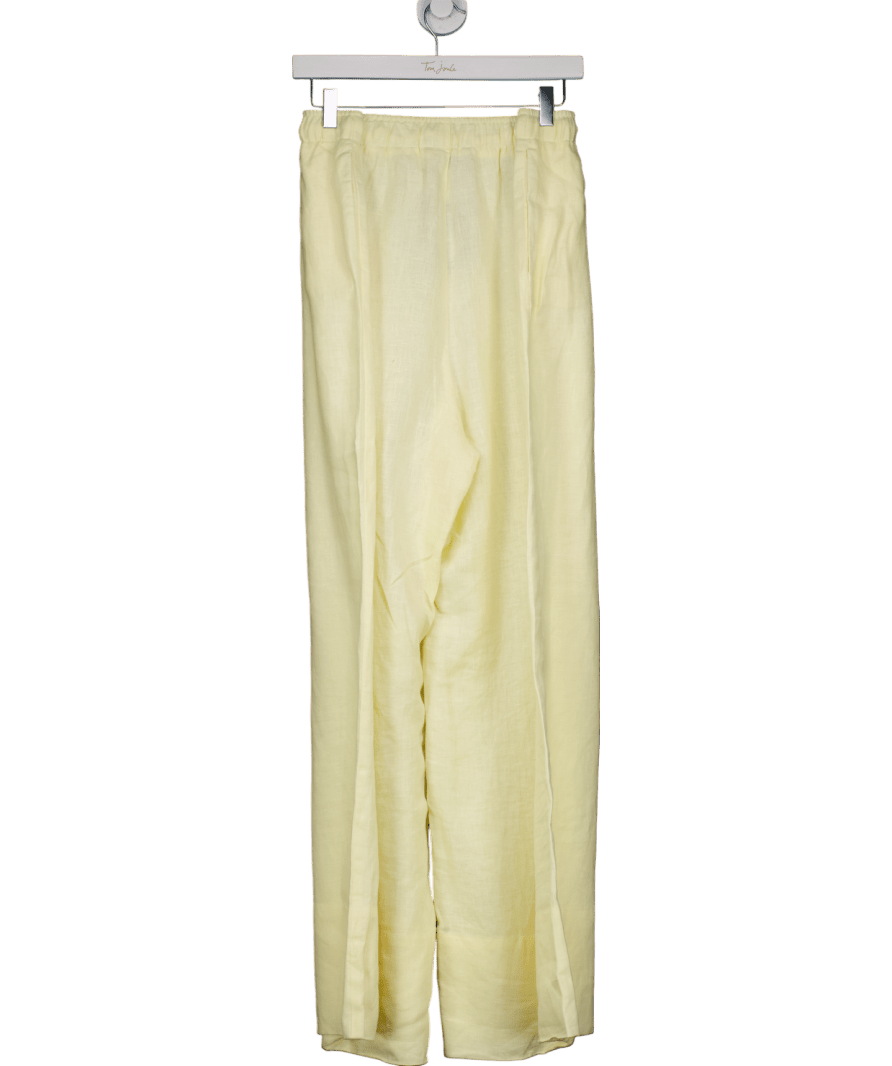 Mint Velvet Yellow Linen Wide Leg Trousers UK XL - Reliked