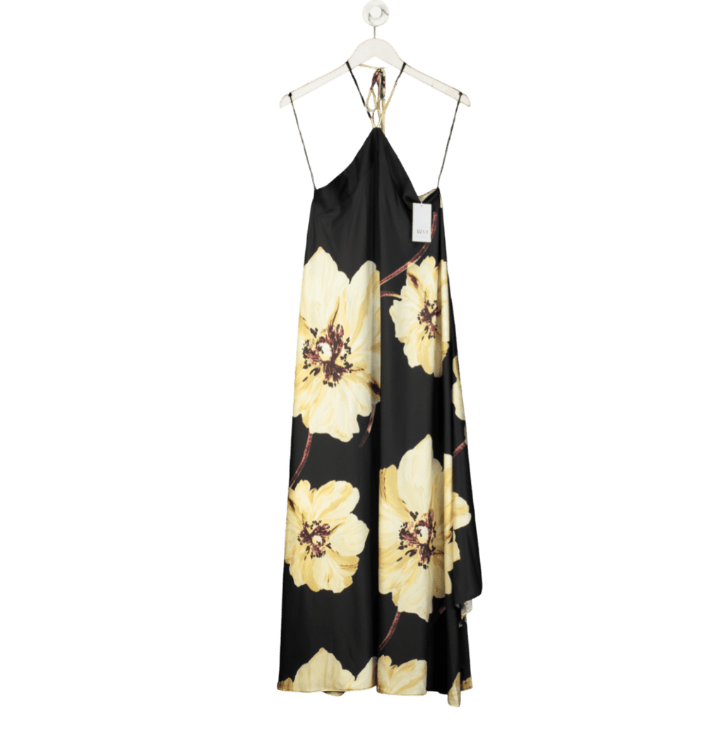 MISA Los Angeles Black Raban Maxi Dress UK S - Reliked