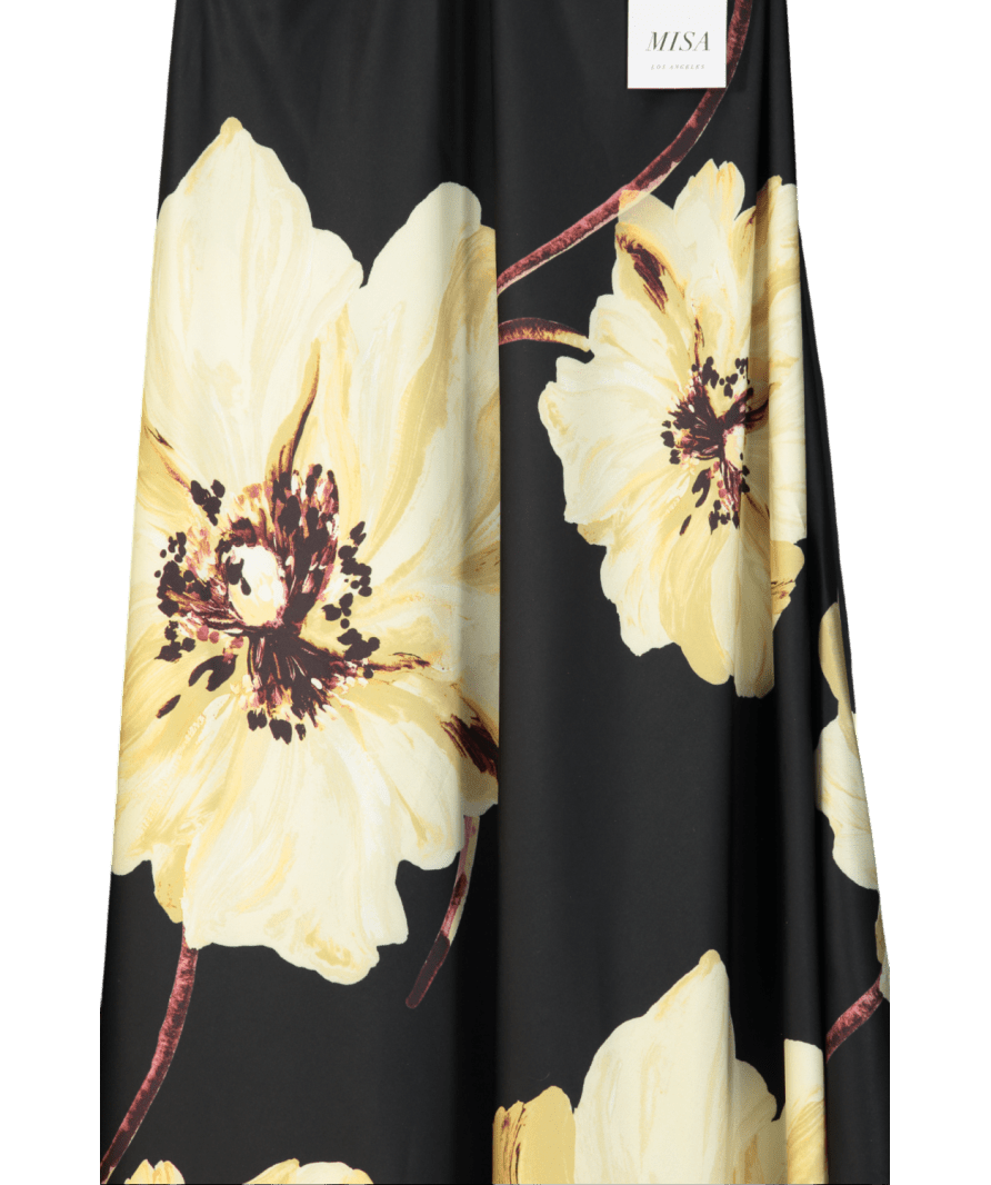 MISA Los Angeles Black Raban Maxi Dress UK S - Reliked