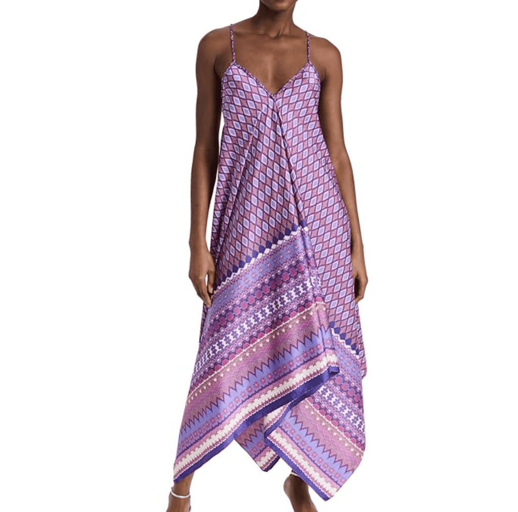 Misa Los Angeles Purple Aztec Print delfina Maxi Dress XS - Reliked