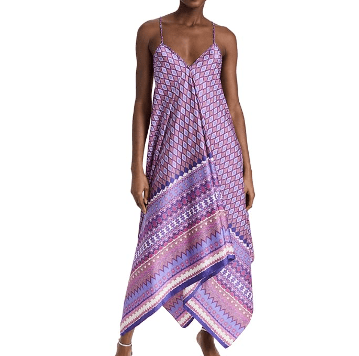 Misa Los Angeles Purple Aztec Print delfina Maxi Dress XS - Reliked