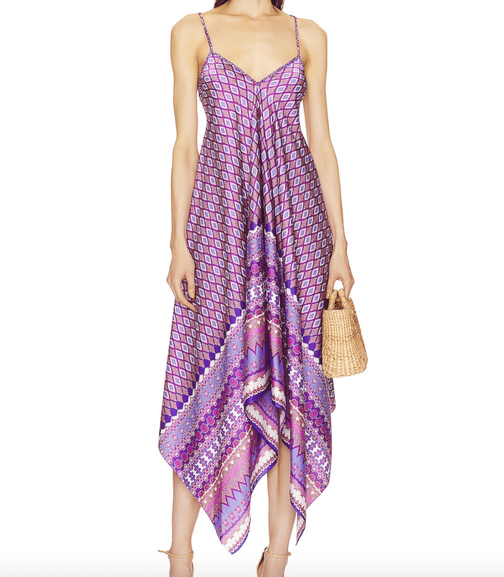 Misa Los Angeles Purple Aztec Print delfina Maxi Dress XS - Reliked