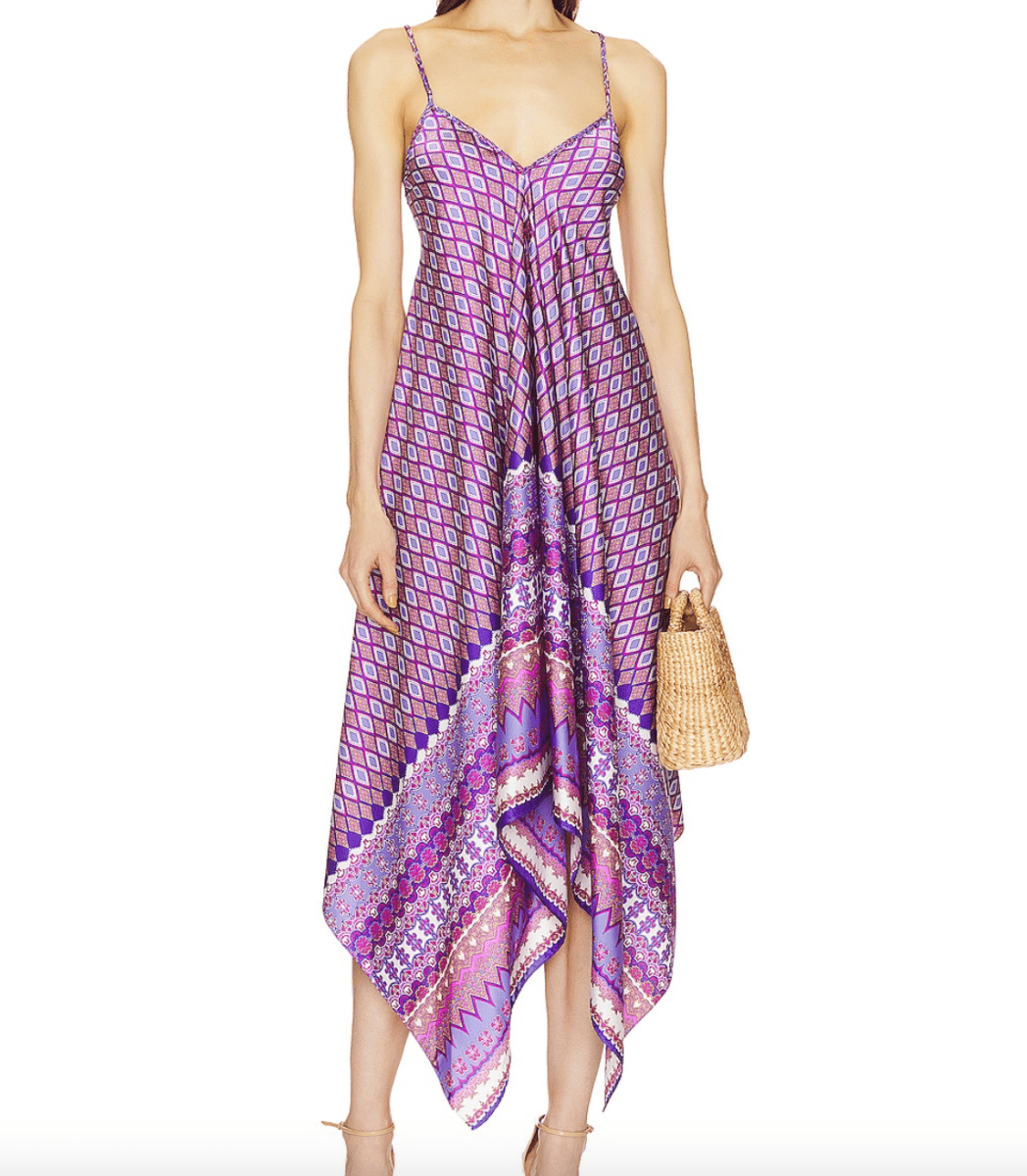 Misa Los Angeles Purple Aztec Print delfina Maxi Dress XS - Reliked