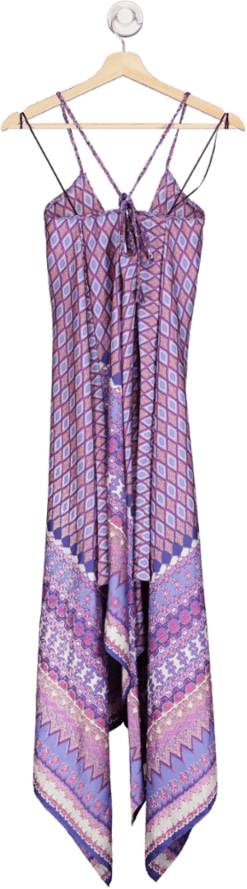Misa Los Angeles Purple Aztec Print delfina Maxi Dress XS - Reliked