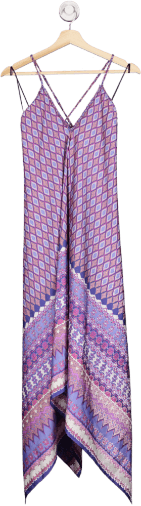 Misa Los Angeles Purple Aztec Print delfina Maxi Dress XS - Reliked