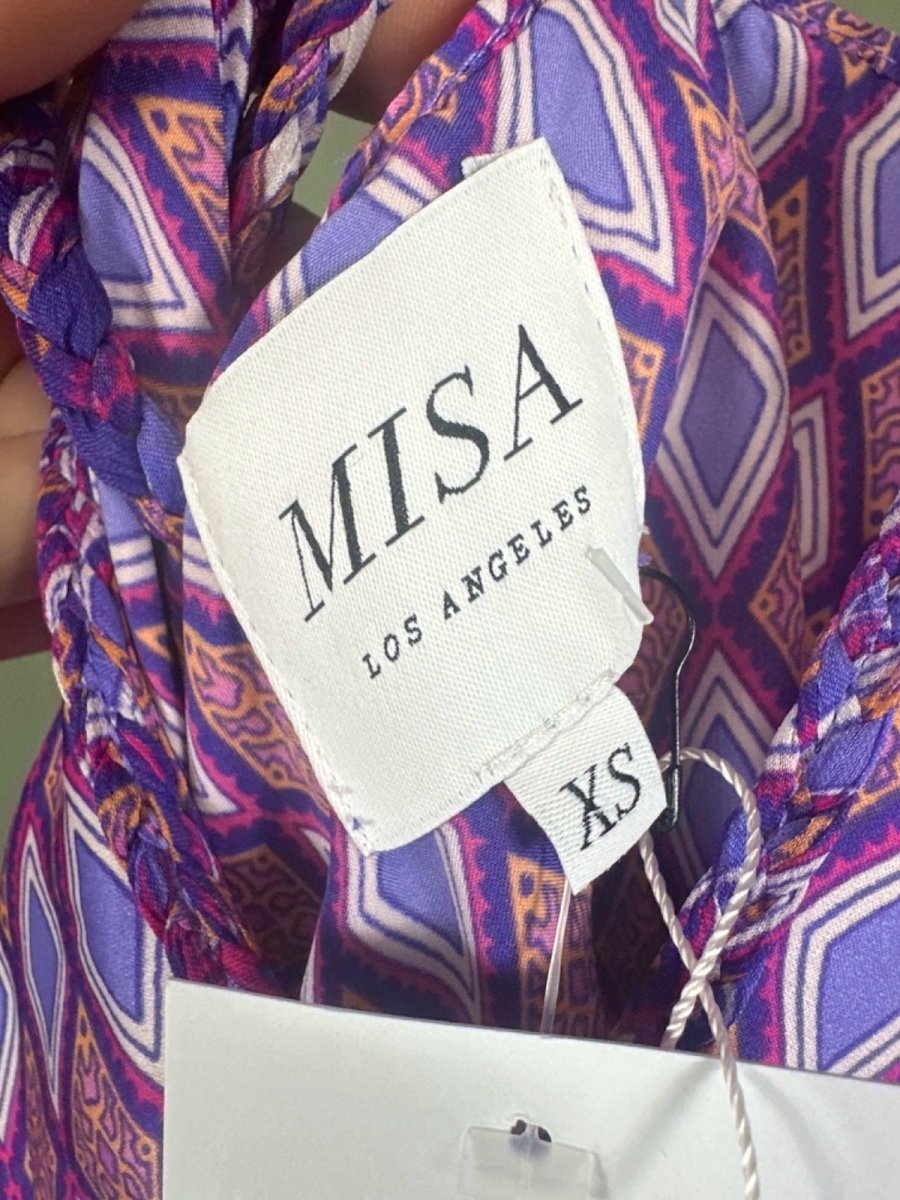 Misa Los Angeles Purple Aztec Print delfina Maxi Dress XS - Reliked