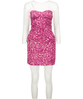 MISA Los Angeles Purple Fuchsia Leopard Jacquard Kinsley Mini Dress UK XS - Reliked