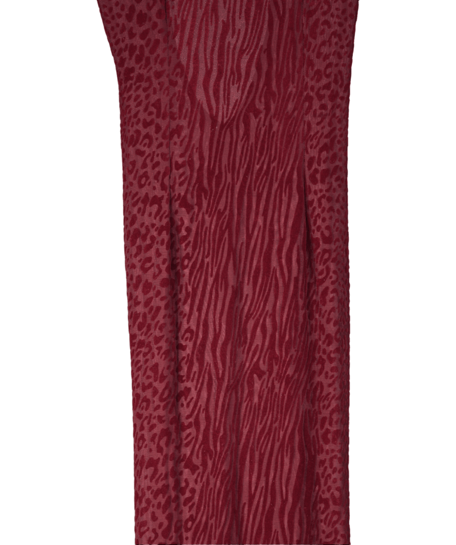 Miss Circle Red Patricia Feather Cuff Maxi Dress UK S - Reliked