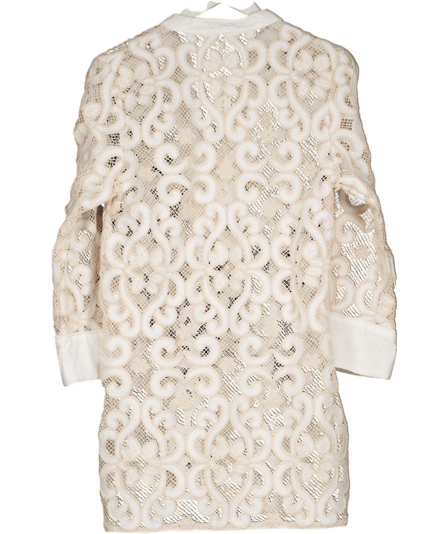 Miss June Cream Chandra Short Cover Up Dress UK S/M - Reliked