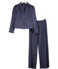 Miss Selfridge 2 - piece Fitted Blazer And Tailored High Waisted Trousers In Navy Blue Pinstripe UK 10 - Reliked