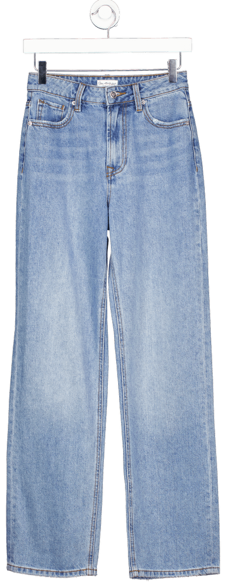 Miss Selfridge Blue Heart Pocket Flare Jean In Mid Wash UK 6 - Reliked