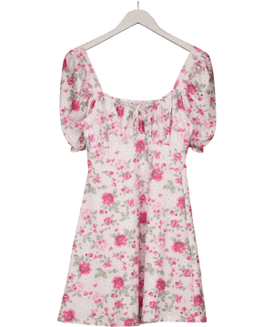 Miss Selfridge Pink Rose Print Mini Tea Dress UK 10