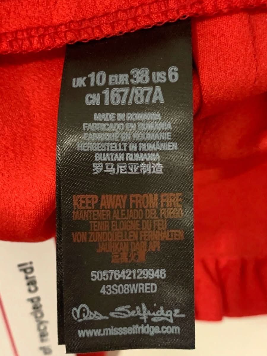 Miss Selfridge Red Wide Leg Trousers UK 10 - Reliked