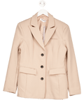 Missguided Cream Professional Long Sleeve Oversized Button Up Midi Length Blazer UK L - Reliked