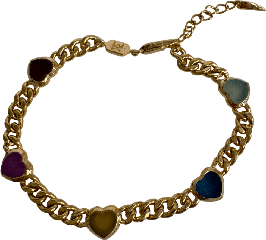 Missoma 18k gold plated Jelly Heart Gemstone Charm Bracelet - Reliked