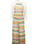 Missoni Multicoloured Iconic Multicolour Zigzag Halterneck Jumpsuit UK 8 - Reliked