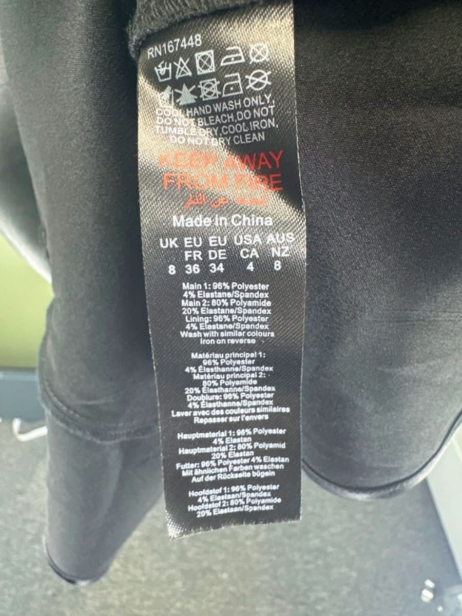 MISSPAP Black Satin Midi Dress UK 8 - Reliked