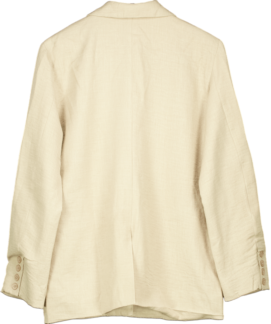 Mistress Rocks Beige Stone Boxy Oversized Blazer UK S - Reliked
