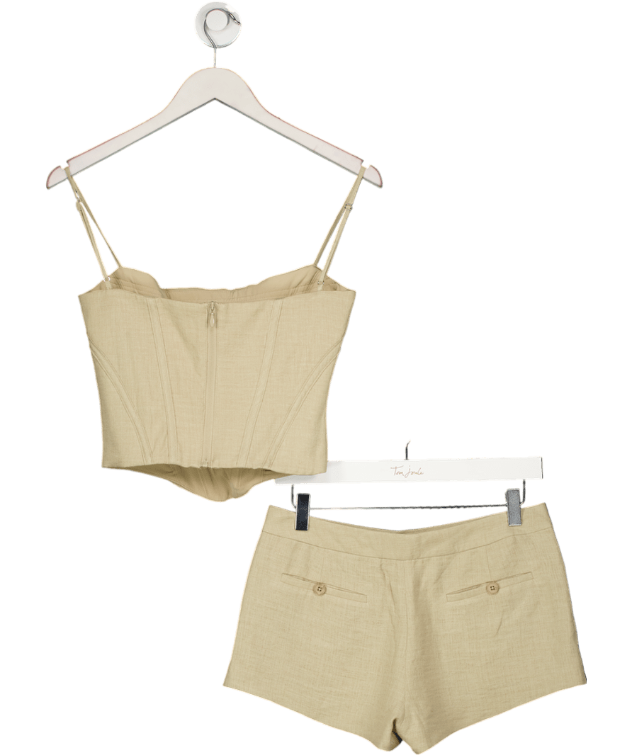Mistress Rocks Beige Stone Curved Corset Top & Short UK XS - Reliked