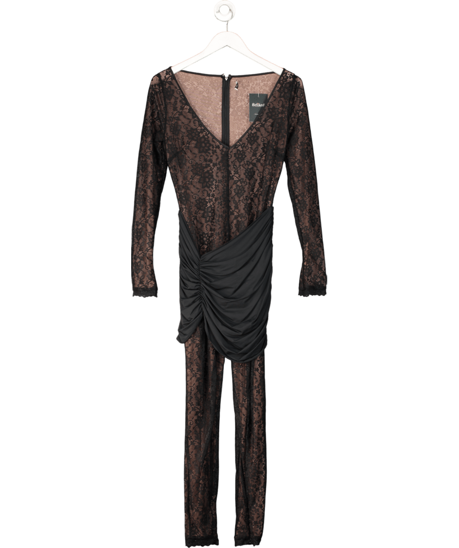 Mistress Rocks Black Lace Jumpsuit UK 8 - Reliked
