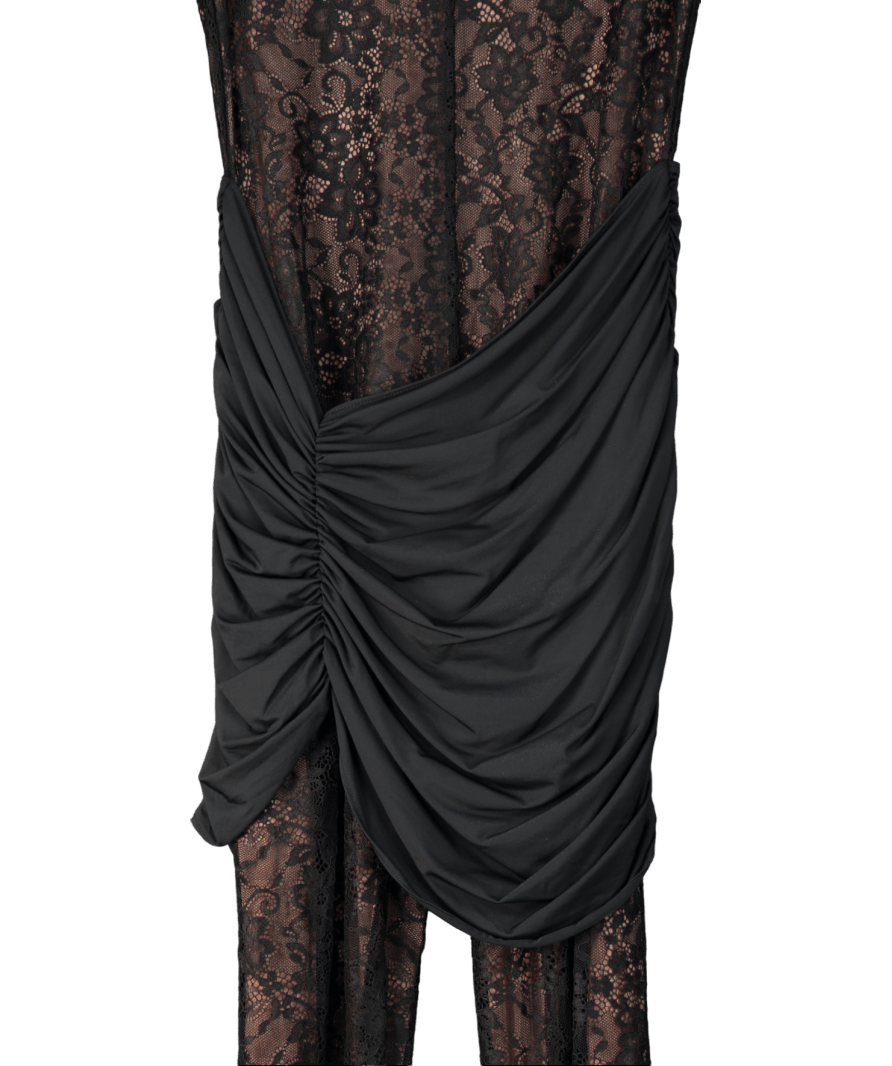 Mistress Rocks Black Lace Jumpsuit UK 8 - Reliked