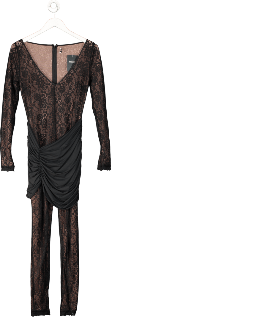 Mistress Rocks Black Lace Jumpsuit UK 8 - Reliked
