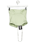 Mistress Rocks Green 'fracture' Sage Satin Corset UK S - Reliked