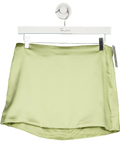 Mistress Rocks Green Pear Satin Mini Skirt UK S - Reliked