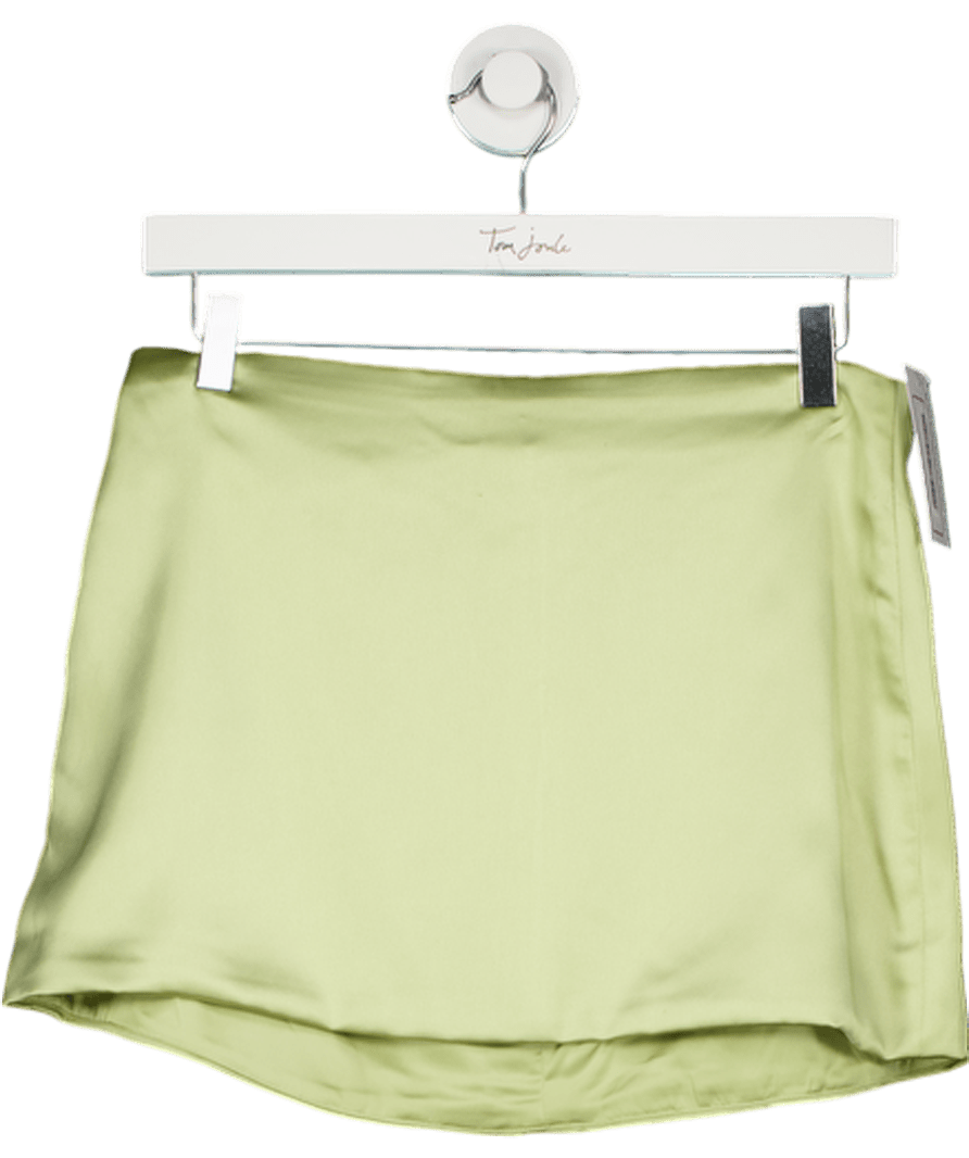 Mistress Rocks Green Pear Satin Mini Skirt UK S - Reliked
