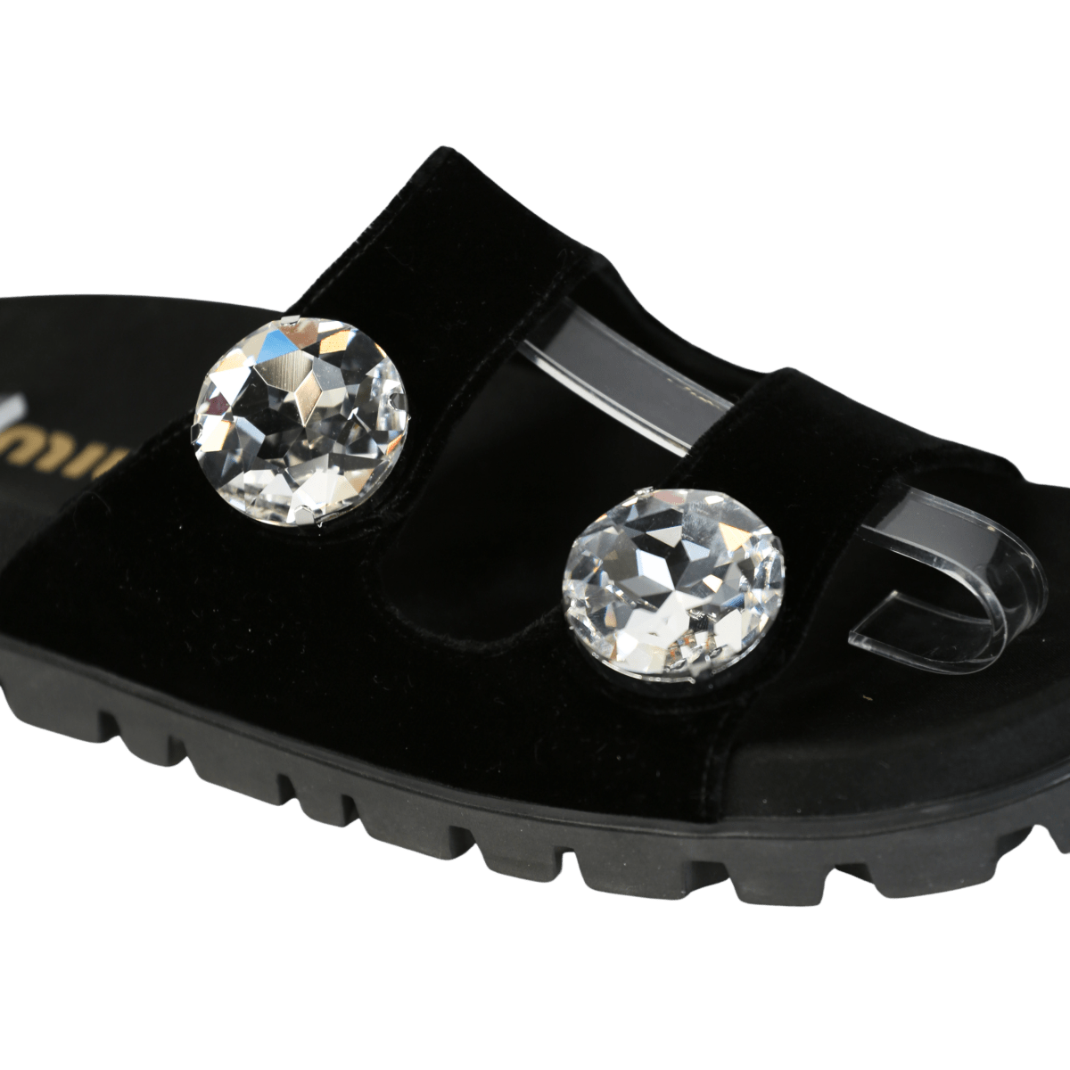 Miu Miu Black Embellished Velvet Sandals UK 5 EU 38 👠 - Reliked