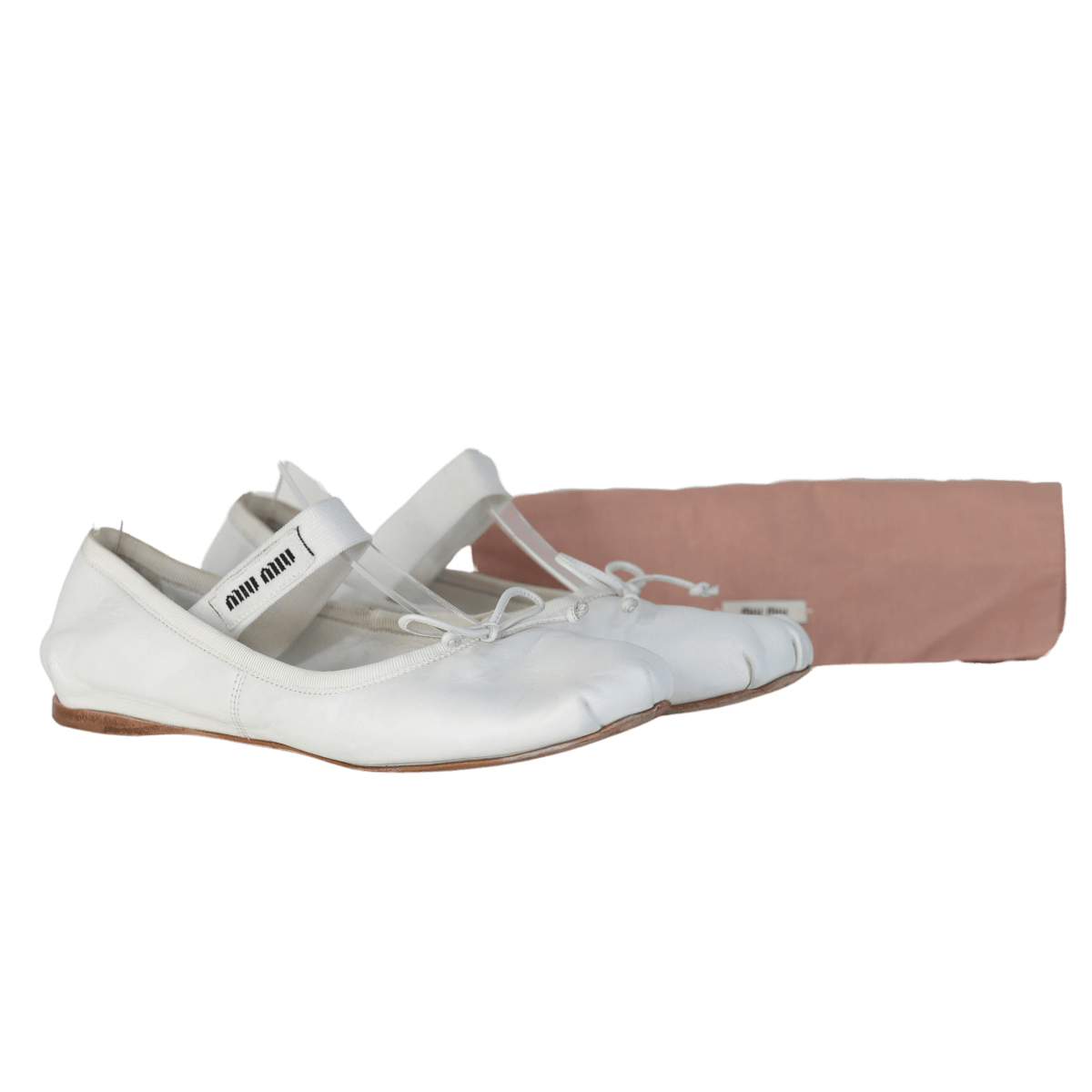 Miu Miu White Leather Ballet Flat Shoes UK 5 EU 38 👠 - Reliked