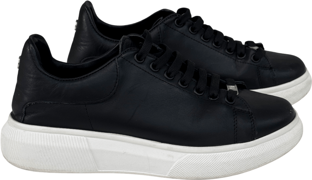 Moda In Pelle Bridgette Black Leather Trainers UK 6 EU 39 👠 - Reliked