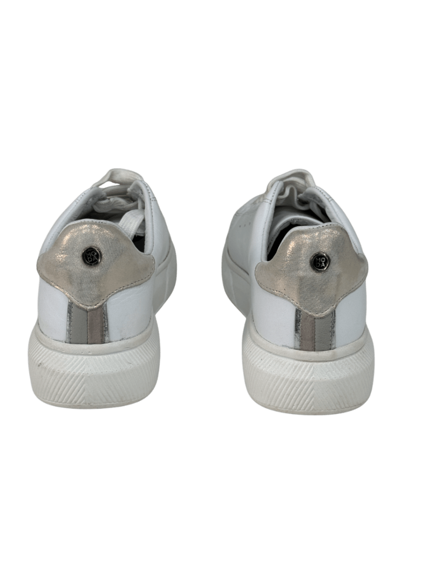 Moda In Pelle Bridgette White Leather Trainers UK 5 EU 38 👠 - Reliked