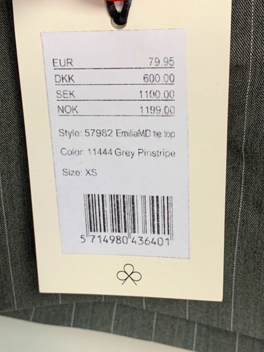 Modstrom Grey Pinstripe EmiliaMD Tie Top XS - Reliked