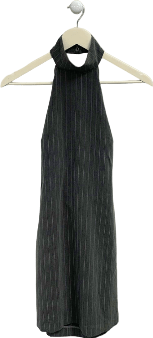 Modström Grey Pinstriped Halter Dress XS - Reliked